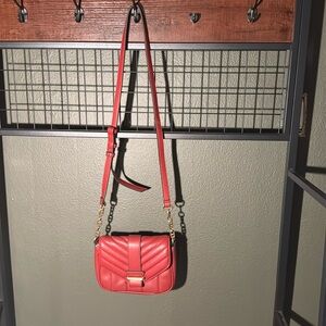 Time & tru crossbody quilted flap closure